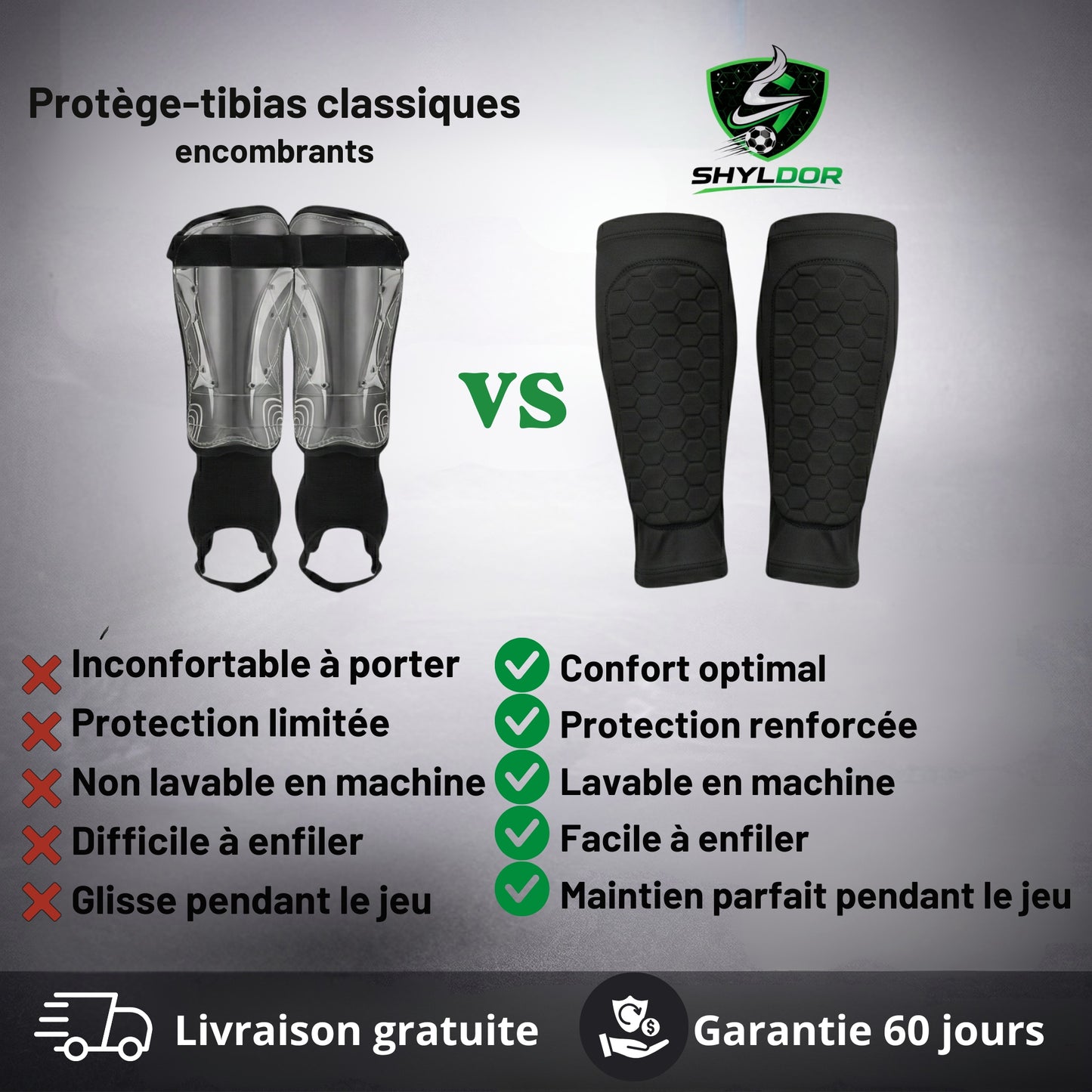 SHYLDOR™ – Protège-Tibias Anti-Choc pour Jeunes Joueurs